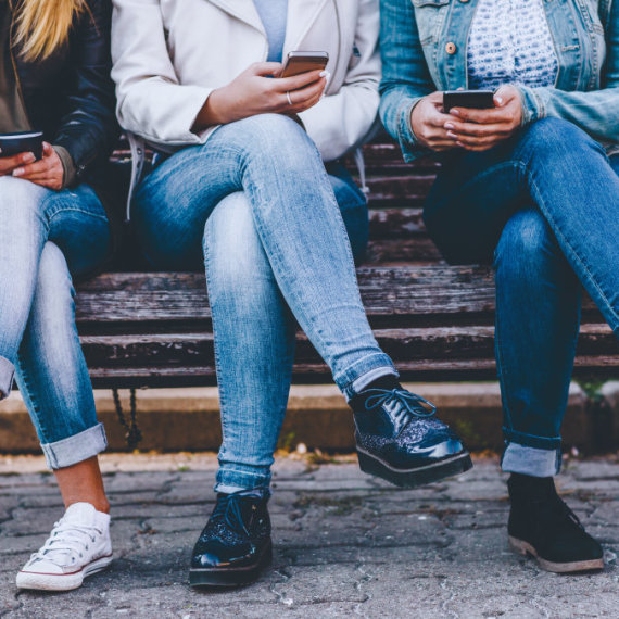 Group of Friends on Smart Phones